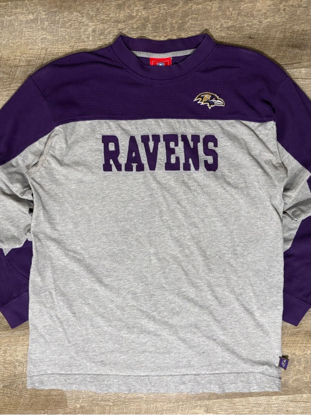 Vintage Baltimore Ravens Thermal Shirt Men's XL NFL Embroidered Y2K READ